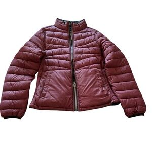 Maroon/Black Reversible Jacket with Quilted Design Fabric